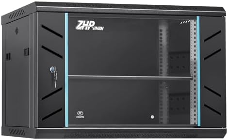 6U Wall Mount IT Network Rack Cabinet - SPCC Cold-Rolled Steel with Vents for Heat Dissipation, Easy Assembly and Cable Routing 15 in Depth for AV and Network Equipment by ZHPHMBM
