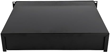 2U Server Cabinet Case 19 Inch Rack Mount Lockable Drawer with Key, Server Cabinet Case 19 Inch Rack Mount DJ Locking Lockable Deep Drawer with Key, Rack Mount Drawer for 19-Inch Server Cabinet Case - Image 4