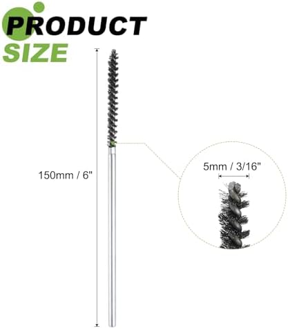 HARFINGTON 4pcs Wire Bore Brush Set 6 Inch Length 5/32 Inch Shank Stainless Steel Bristles Cleaning Brush for Clean Car Part Tube Kitchen Garage - Image 2