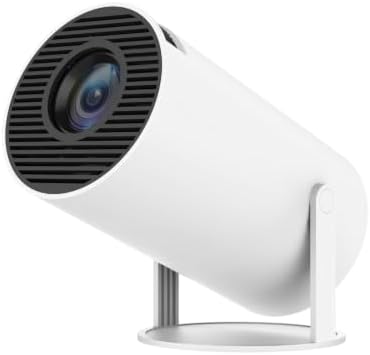 Portable Projector with 5W Audio Speaker,4K Support,180 Degree Rotation,Wi-Fi 6 and Bluetooth, Auto Vertical Keystone Compatible with HDMI/TV Stick/iPhone/Laptop(white-02) by Unknown