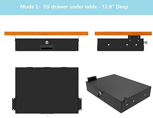 2U Server Cabinet Case 19 Inch Rack Mount Lockable Drawer - Image 3