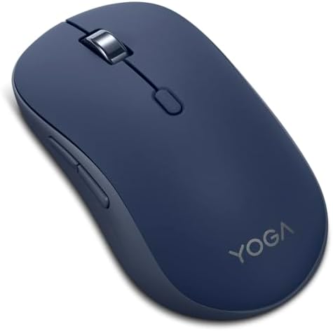 Lenovo Yoga Bluetooth Silent Mouse, 3 Level DPI Adjustment, 36 Month Battery Life, Bluetooth 5.3, 3 Device Paring, Whisper Quiet, Programmable Buttons, Smooth Finish, Cosmic Blue by LENOVO