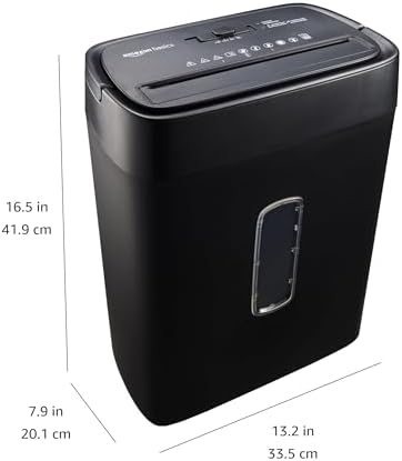 Amazon Basics 12-Sheet Cross-Cut Paper and Credit Card Shredder with Overheat Protection, Black (New Model) - Image 5