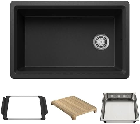 BLANCO Inteos SILGRANIT 30" Single Bowl Workstation Kitchen Sink Anthracite by BLANCO