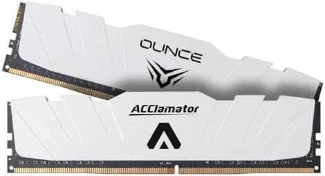Acclamator DDR4 RAM 32GB (2x16GB) 3200MHz PC4-25600 XMP CL18 1.35V 288-pin Desktop PC Memory Module with Heatsink White Suitable for Gaming and Office Work by Acclamator