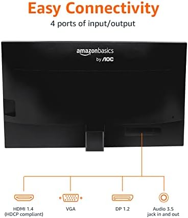 Amazon Basics 24-inch Full HD IPS Monitor, 75 Hz, 1080P, HDMI, Display Port and VGA Input, Adjustable Stand, VESA Compatible, Built-in Speakers for Office and Home, Black - Image 3