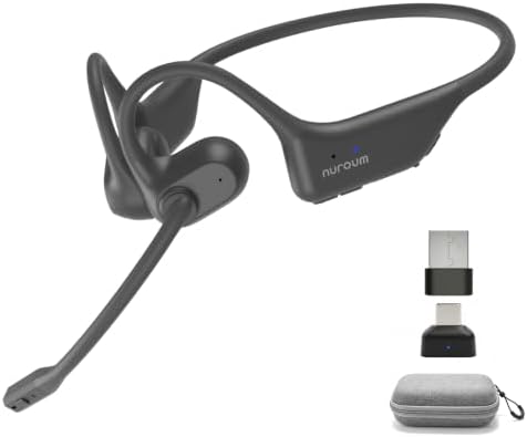 NUROUM OpenEar Pro 2 Bluetooth Headphones with ENC Mic, Dongle and Bag by Nuroum