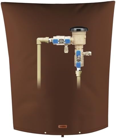 TOHONFOO Backflow Preventer Cover, Pipe Freeze Insulation, 28"Wx36"H, Brown by TOHONFOO