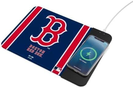 SOAR MLB Official Established Primary Logo Wordmark Home Office Wireless Charging Mouse Pad Mat 11.8" x 8.6" (Boston Red Sox) by OuterstuffFIFAWorldCup
