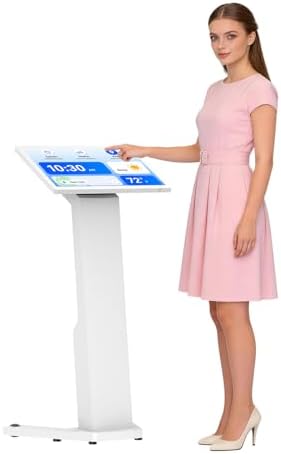 MWE 21.5 Inch Touch-screen Self Service Kiosk, Floor Standing Digital Signage Display, FHD Information Kiosk, 2 Speakers, Interactive Display for Mall Navigation/Self-Ordering/Advertising/Retail Store by RIXZSIW