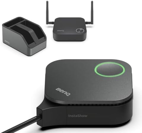 BenQ InstaShow WDC15, 4K UHD Wireless Presentation System with USB-C & HDMI Button, No App Required, USB Touchscreen Control,128-bit Encryption and CVSS 4.0 Certification for Secure presentations by BenQ