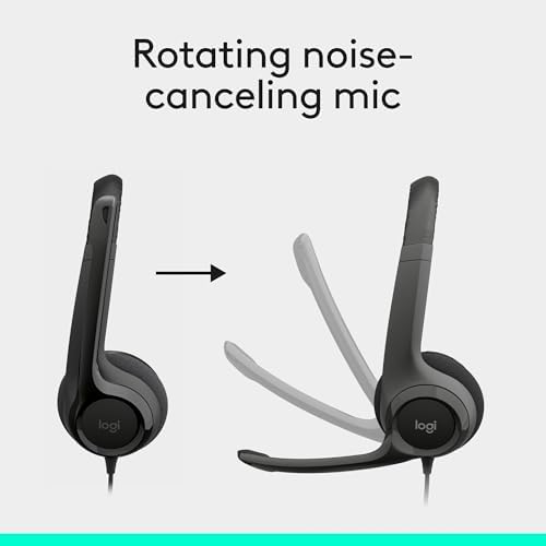 Logitech H390 Wired Headset PC/Laptop Stereo Headphones, USB-A, Black - Image 3