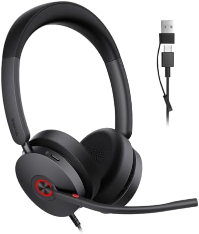 Yealink UH48 ANC Wired USB-C/A Headset, 6 AI Noise-Canceling Microphones by RedefineYourWorkplace