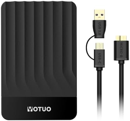 YOTUO 750GB External Hard Drive, Portable Storage Expansion HDD, USB 3.0 & USB-C for PC, Mac, Desktop, Laptop, Smartphone, PS4, Xbox One, Xbox 360, Office & Game Black by YOUTO