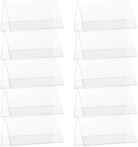 VOSAREA V Shaped Table Tents 10pcs PET Double Sided Name Holders by Vosarea