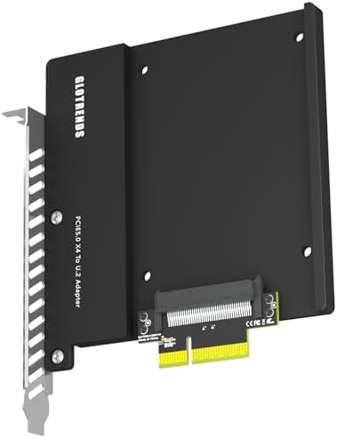 GLOTRENDS PU15 U.2 (SFF-8639) to PCIe 5.0 X4 Adapter, Aluminum Backplate by GLOTRENDS