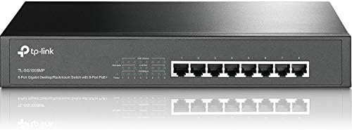 TP-Link 8 Port Gigabit PoE Switch | 8 PoE+ Ports @126W | Plug & Play | Limited Lifetime Protection | Desktop/ Rackmount | Prioritized Power Supply | Sturdy Metal | Shielded Ports (TL-SG1008MP) by TP-Link