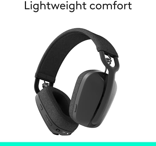 Logitech Zone Vibe 100 Lightweight Wireless Over Ear Headphones with Noise Canceling Microphone,Advanced Multipoint Bluetooth Headset,Works with Teams,Google Meet, Zoom, Mac/PC - Graphite,Pack of 4 - Image 7