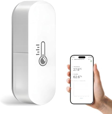 Zigbee Temperature Sensor, Humidity Sensor Thermometer for House, Compatible with Alexa & Google Assistant, eWeLink APP for Remote Monitoring and Home Automation, ZigBee 3.0 Hub Required by Chatthen
