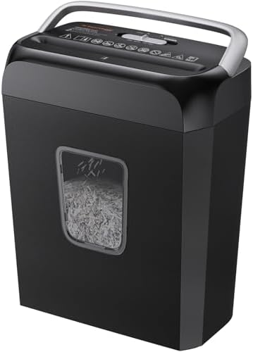 Bonsaii 6-Sheet Cross Cut Paper Shredder for Home, 3.4 Gal Bin by bonsaii