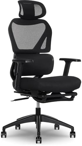 Sharper Image S-850 Heated Ergonomic Mesh Swivel Executive Massage Chair, Black (60106-BLK) - Image 2