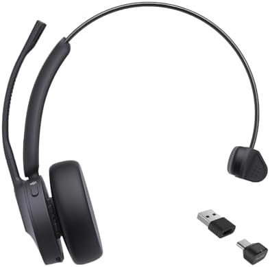 Yealink BH70 Mono Teams Wireless Headset with Mic for Work, Microsoft Teams Certified Bluetooth Headphone for 35h Calling, 91g All-Day Wearing Comfort, Perfect for Open Office, USB-C/A by RedefineYourWorkplace