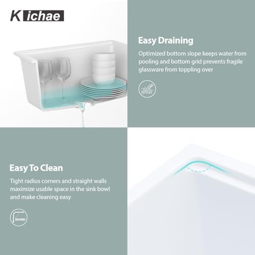 Kichae 18 White Undermount Bar Sink Small Prep Granite Composite Quartz Sink - Image 6