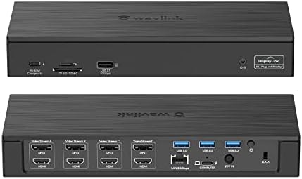 WAVLINK DisplayLink Laptop Docking Station Quad Monitor 4K@60Hz for MacBook by WAVLINK%C2%AE