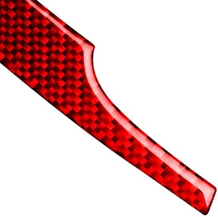Car Dashboard AC Vent Side Panel Decorative Strip Cover Sticker Real 3K Red Carbon Fiber Decoration Interior Accessories Trim Compatible with Benz Smart Fortwo 2011 2012 2013 2014 2015 - Image 6
