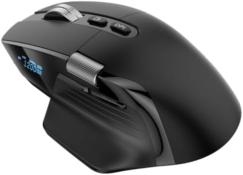 SIBEITU Wireless Bluetooth Mouse, 2.4 Ghz Ergonomic Mouse with OLED Display by SIBEITU