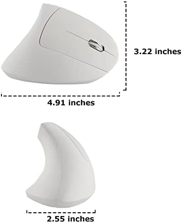 Wireless Mouse Ergonomic Vertical Ergo High Presion Optical Lightweight Cordless LED Light Cute Wireless Mice for Laptop Computer Mac Office Girl Boy Women Men Gift,800/1200/1600 DPI,6 Buttons - Image 5