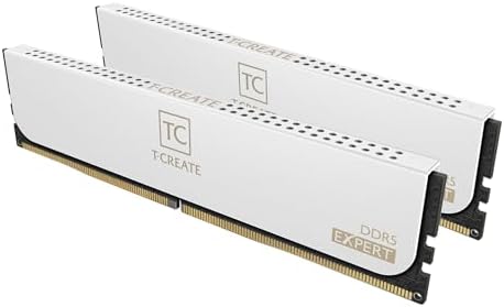 TEAMGROUP T-Create Expert Overclocking 10L CL42 DDR5 128GB Kit (2 x 64GB) 6400MHz (PC5-51200) Intel XMP 3.0 & AMD Expo Compatible Desktop Memory Module Ram White - CTCWD5128G6400HC42CDC01 by TEAMGROUP