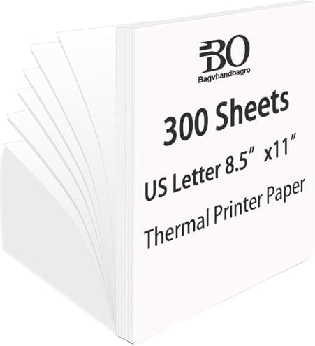 Thermal Paper 8.5 x 11 In for Thermal Printers, 300Pcs, Inkless Printing by Bagvhandbagro