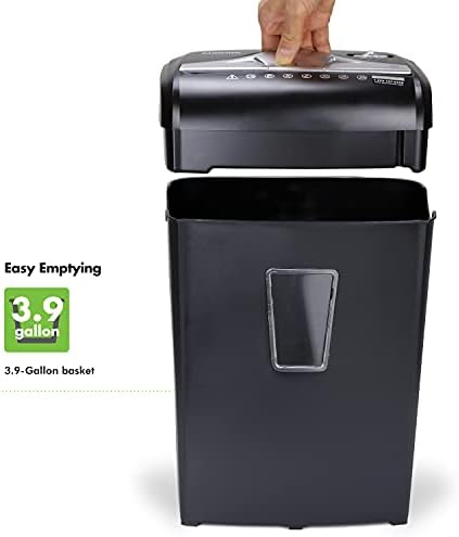 Aurora High-Security 8-Sheet Micro-Cut Paper Credit Card Shredder Black - Image 4