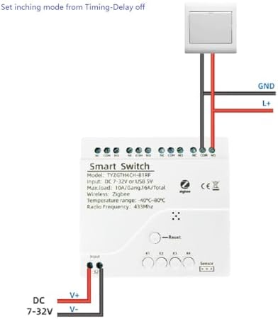 Zigbee Temperature Monitor Controller,4 Channel 12V Tuya app Remote Dry Contact Smart Relay Switch with Waterproof Temperature Sensor Probe(Tuya Zigbee hub needed) - Image 4