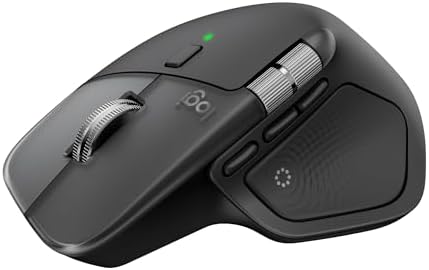 Logitech MX Master 4 for Mac, Ergonomic Bluetooth Mouse with Advanced Performance Haptic Feedback, Ultra-Fast Scrolling, USB-C Charging, MacOS, iPadOS, Windows - Space Black by Unknown