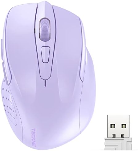 TECKNET Wireless Mouse, 2.4G Ergonomic Computer Mouse, 2600 DPI, Lavender by Tecknet