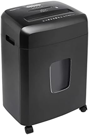 Amazon Basics 15-Sheet Cross Cut Paper Shredder for Home and Office, CD/Credit Card Shredder with 6 Gallon Wastebasket, Black by AmazonBasics
