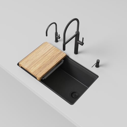 BLANCO Inteos SILGRANIT 33" Single Bowl Workstation Kitchen Sink Coal Black - Image 3