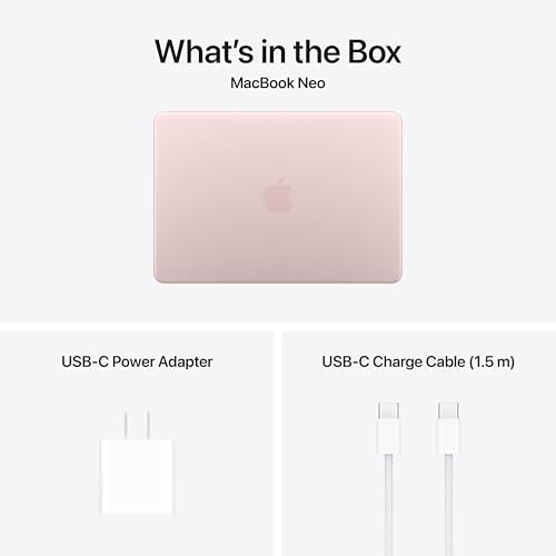 Apple 2026 MacBook Neo 13-inch Laptop with A18 Pro chip: Built for AI and Apple Intelligence, Liquid Retina Display, 8GB Unified Memory, 256GB SSD Storage; Blush with AppleCare+ (3 years) - Image 6