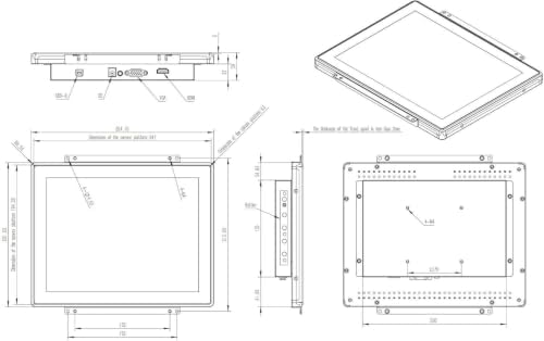 10.4 Inch Open Frame Touchscreen, 1024x768,4:3,Waterproof,VESA+Panel Mount, for Kiosk, Automation, POS,Vending, and Digital Signage 7x24h Work - Image 3