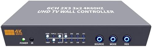 ISEEVY 4K60 Video Wall Controller 2X3 3X2 UHD TV Wall Controller 2X2 1X5 5X1 1X6 6X1 Support HDMI USB-C 4K60 Inputs and 6X HDMI 4K Outputs for max 6 TVs into 1 Wall - Image 6