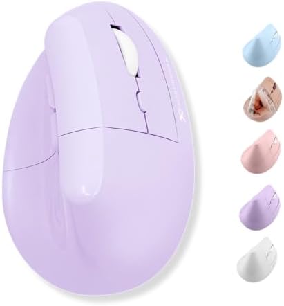 X9 Performance Wireless Vertical Ergonomic Mouse - (BT + 2.4Ghz) - Click in Comfort - Up to 4000 DPI, 6 Button, Rechargeable - Bluetooth Ergonomic Vertical Mouse Wireless - for Mac and PC - Purple by X9Performance