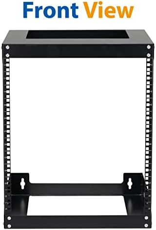 12U Wall Mount Rack Open Frame 19 Inch Server Equipment 2 Post Network Cabinet 18 inches Depth Black by Tedgetal - Image 3