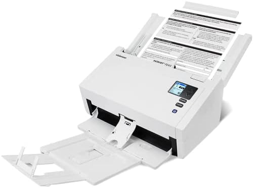 Visioneer Patriot PD45 Scanner, USB Duplex Office Document Scanner for PC, 50 PPM, Sheetfed 100 Page Automatic Document Feeder (ADF), White by Visioneer