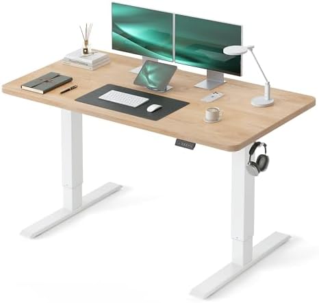 CubiCubi 48 x 24 Electric Standing Desk, Height Adjustable, Maple by CubiCubi