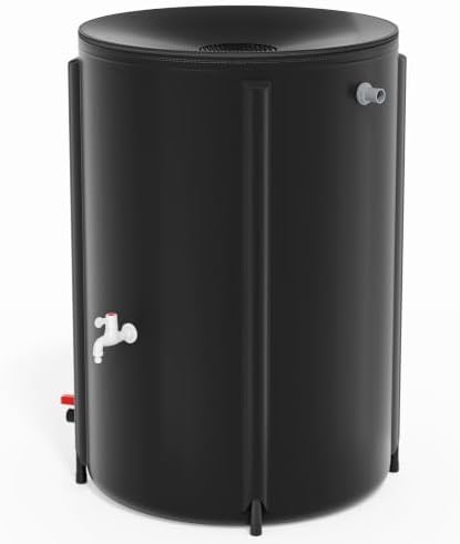 VINGLI Collapsible Rain Barrel Portable Rain Water Collection (Black, 132 Gallon) by VINGLI
