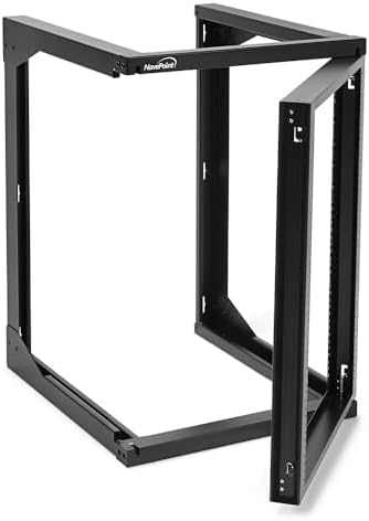 NavePoint 15U Server Rack with Swing Gate - Wall Mount Rack for 19 Inch IT Equipment Open Frame Rack – Network Rack Wall Mount for AV & Server Equipment 24” Deep 19" Rack, Black - Image 5