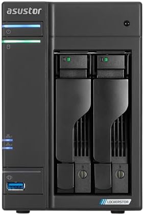 Asustor Lockerstor 2 Gen2+ AS6702T v2 2 Bay NAS, Intel Quad-Core CPU, Dual 5GbE Ports, 4GB DDR4, 4 M.2 SSD Slots, HDMI, Plex Media Server, Video Editing, Creator, Network Attached Storage (Diskless) - Image 2