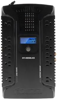 Forza UPS 1000VA/600W Line Interactive Uninterrupted Battery Backup Supply, 12 Outlets, AVR, LCD Screen, USB, Coaxial, 3 Year Warranty 120V (HT-1000LCD) | UPS interactiva by ForzaPowerTechnologies